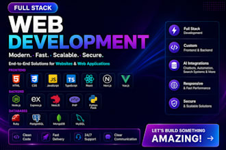 create modern full stack websites and web apps