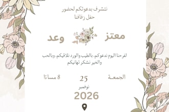 design luxury arabic wedding invitation card