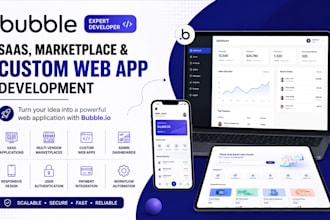 develop bubble io saas app, marketplace and custom web app