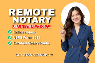 notarize documents online fast USA remote notary usps form 1583 legal documents