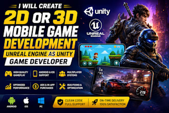 do mobile game development 2d 3d unity unreal engine game developer