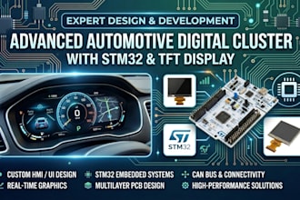 design advanced automotive digital cluster with stm32 and tft display