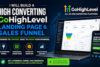 build a high converting gohighlevel landing page and sale funnel