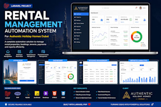 develop laravel PHP website, CRM, erp and admin dashboard