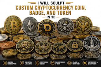 do realistic 3d bas relief challenge coin, millitary badge, token, cnc engraving