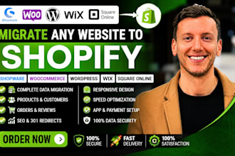 migrate shopware woocommerce to shopify wordpress wix website square online