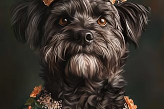 draw pop art of dog cat pet animal portrait