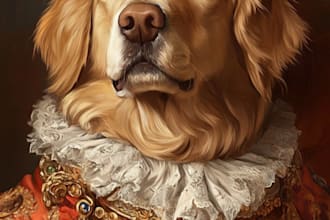 do a custom pet portrait, dog portrait, cat portrait
