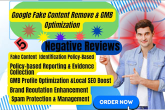 do google fake content remove and gmb optimization services