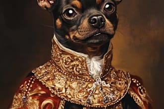 custom pet portrait, dog portrait, cat portrait
