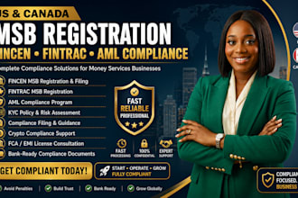 do US and canada msb registration, fincen, fintrac aml compliance