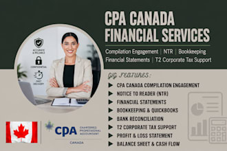 prepare CPA canada compilation engagement, ntr review, and financial statements