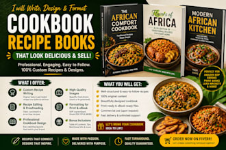design, write recipe for cookbook, recipe book, cookbook, ebook cover