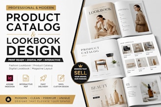 design modern product catalog, fashion lookbook, digital lookbook for your brand