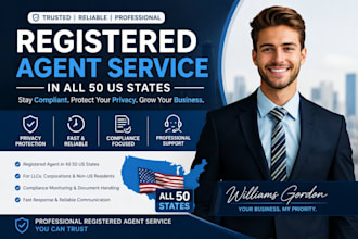 provide registered agent service in all 50 US states and llc compliance support