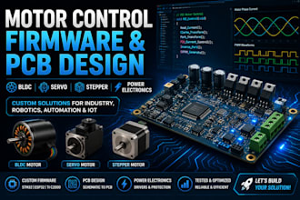 custom bldc, servo and stepper motor control firmware and pcb design