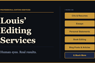 professionally develop your resume, CV or personal statement
