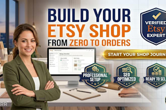 set up a complete, optimised etsy shop ready to sell, stan store, gumroad expert