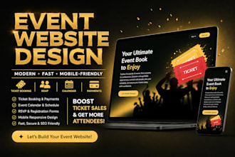 design a stunning event, conference, or wedding  website with ticket bookings