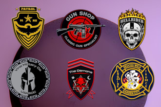do military,tactical, badge,viking,gun,army,skull logo design