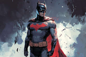 do a superhero comic illustration