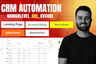 setup gohighlevel crm automation workflow, ghl landing page, ghl kvcore funnel