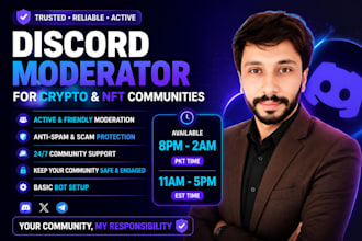 provide active discord support and moderation for US time zone