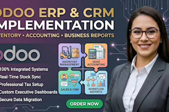 setup odoo crm erp inventory accounting and business workflow reports system