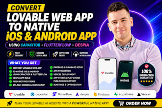 convert lovable webapp to ios android mobile app using capacitor pwa flutterflow