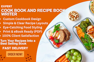 design and write cookbook, create ebook recipe, cookbook formatting and editing