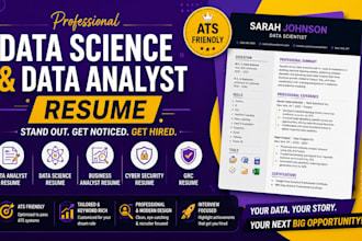 professional write data analyst resume, data science, business analyst