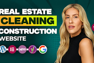 build cleaning roofing hvac, plumping, construction website or real estate site