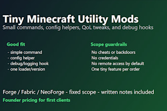 create a tiny custom minecraft utility mod