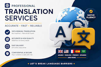 translate english to arabic manually and fast