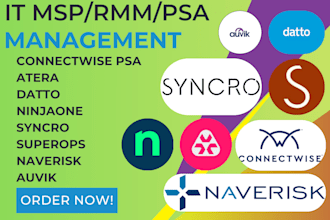 setup rmm psa AWS datto ninjaone syncro connectwise psa atera superops naverisk