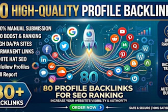 do 80 trusted platforms SEO profile backlinks service