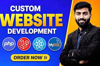 develop a custom laravel website with admin dashboard