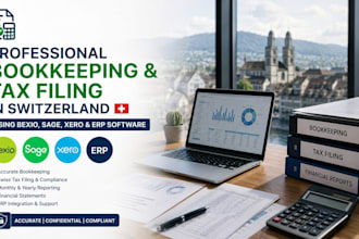 do bookkeeping and tax filing in switzerland using bexio,sage, xero, erpsoftware