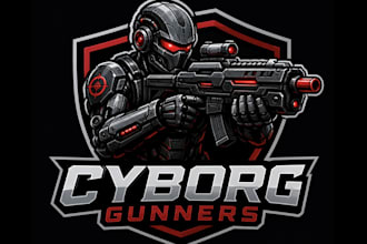 create cyborg gunners mascot logo design service