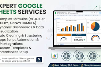 be your google sheets expert for dashboards, automation, and formulas