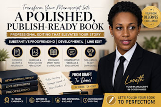 provide substantive proofreading developmental or line edit to improve your book