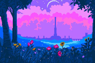 create pixel art background, landscape, game art tilemap, game assets animation