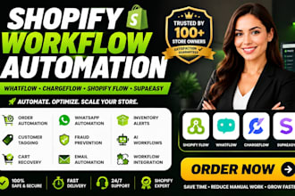 setup shopify workflow automation whatflow chargeflow shopify flow supaeasy apps