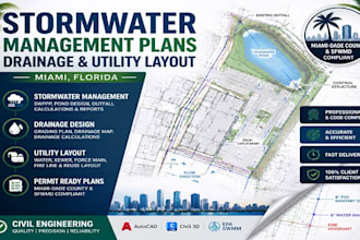 design stormwater management plans, drainage and utility layout in miami florida
