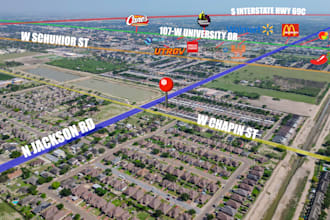 professionally edit aerial drone photos with property highlights, overlay
