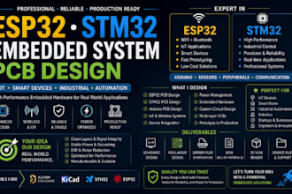 design esp32 stm32 embedded system pcb for iot and hardware products