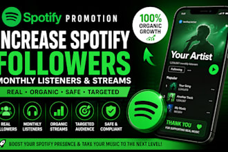 do organic spotify promotion to grow real spotify followers and streams