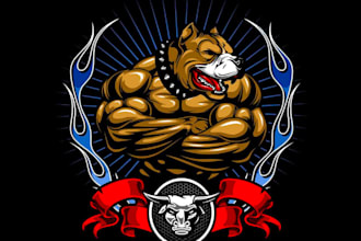 create bodybuilding mascot logo design service for business page