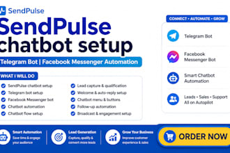 setup sendpulse chatbot telegram bot facebook messenger automation