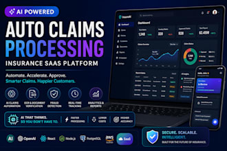 develop saas ai powered auto claims processing website, insurance software web